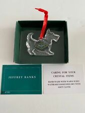 JEFFREY BANK'S CRYSTAL  SCOTTIE ORNAMENT-NEW-SET OF 2 picture