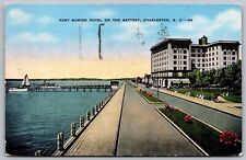 Charleston South Carolina Fort Sumter Hotel On Battery DB Cancel WOB Postcard picture