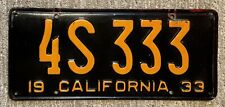 1933 California License Plate - Nice Original Paint picture