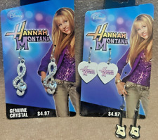 Disney Hannah Montana Pierced Earrings 3 Pairs Enamel Crystal NEW NOS  picture