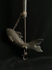 Japanese Vintage Pot-hook Jizaikagi Dining device with wood fish L.59in /150cm picture