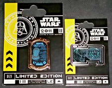 2011 DLR SCI-FI STAR WARS PIN LOT - QUOTES OBI-WAN KENOBI and MOST WANTED LANDO picture