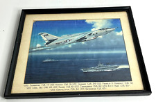 Vintage US Navy A-3 Skywarrior VQ-1 Framed Silk Painting Art picture