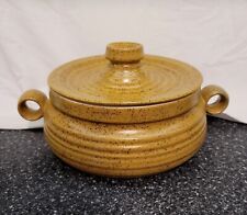 Vintage French Earthenware Pottery Cooking Tureen Casserole Dish Handles Lid  picture
