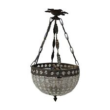 Hand Crafted Crystal Ornate Bronze Light Fixture Basket Ceiling Chandelier  picture