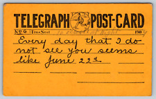 Telegraph Postcard c1900s Every Day that I do not see you Miss Vintage Postcard picture