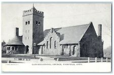 c1905's Congregational Church Building Tower Fairfield Connecticut CT Postcard picture