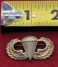 WWII/2 era US Army paratrooper sterling marked pin-back 12 C marked jump wings picture
