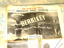 NEWSPAPER BERKELEY CA 80TH ANNIVERSARY ATOMIC BOMB PG&E OAKLAND AIRPORT ADS 1946 picture