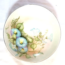 Blue Morning Glory Porcelain Plate Platter 7.75