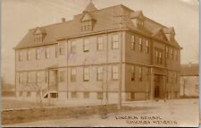 Vtg Lincoln School Chicago Heights Illinois IL 1908 RPPC Real Photo Postcard picture
