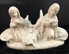 Porcelain Holy Family Nativity Set One Piece Cow Donkey Holiday Decor picture