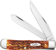 Case Cutlery Trapper Harvest Orange Peach Seed Jigged Folding Pocket Knife 66690 picture