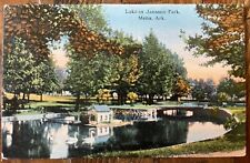 Lake & Miniature Town in Janssen Park Mena Arkansas AR Old Postcard picture