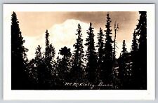 RPPC~Alaska~Scenic View Of Mount McKinley Thru The Forest~Real Photo Postcard picture