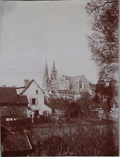 France, Chartres, Notre-Dame Cathedral Vintage Print, Vintage Print,  picture