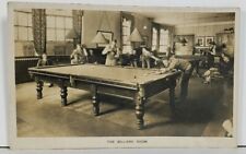 RPPC The Billiard Room Men Playing Pool Postcard M9 picture