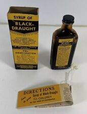 VINTAGE Syrup of BLACK-DRAUGHT LAXATIVE Bottle & Box FULL DISPLAY ONLY picture