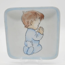vintage 1960's hobbiest boy praying plate picture