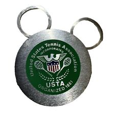 Zippo Vintage Key Ring Holder Brushed Chrome United State Tennis Association Gif picture