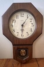 Vintage HOWARD MILLER 612-709 Octagon Drop Wall Clock Westminster Chime 21” picture