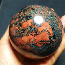 871g Natural  polishing Chicken blood emerald agate BALL Madagascar 50X17 picture