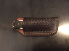 Open top quality Leather knife sheath with nice basket weave (Holster only)  picture