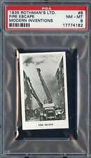 1935 ROTHMANS MODERN INVENTIONS #8 FIRE ESCAPE PSA 8 POP 3 NONE HIGH *DS14956 picture
