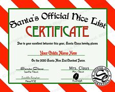 Santa Official Nice List Certificate - Christmas - Personalized - Printable picture