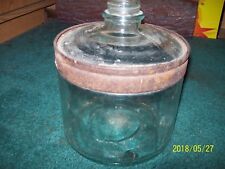 ANTIQUE VINTAGE APRIL 8TH 1919 GLASS CONTAINER with METAL BAND for HANDLE (NOT I picture