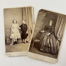 Antique CDV Photograph Adorable Children Boy & Girl Mother London UK ID Bowman picture