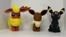 Pokemon Lot of Three Eevee, Flareon, Umbreon Plushies Stuffed Animals Plush picture