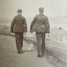 Antique 1899 Men Walking In Halifax Nova Scotia Stereoview Photo Card PC857 picture