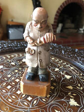 Vintage Anri Italy Tori Art Carved Wood Doctor Pediatrician Baby in Pocket 5.25