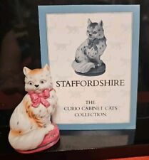 Vintage Franklin Mint Curio Cabinet Cats Collection Staffordshire 1986 picture