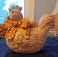 Vintage 1989 TMD Country Collection Dusty Pink / Lavender Ceramic Chicken picture