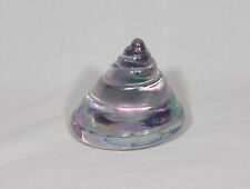 VINTAGE IRIDESCENT SNAIL SHELL PAPERWEIGHT LARGE ART GLASS UNICORN OFFICE WOW picture