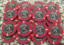 (20) Bellagio Hotel Casino Las Vegas. $5 poker gaming chips. Paulson House mold. picture