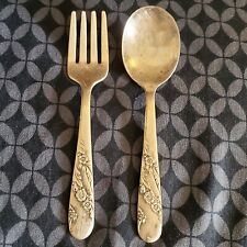 Vtg Oneida Community Tudor Plate Baby Fork & Spoon Set 3.5