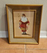 EXTREMELY RARE SUDHA PENNATHUR FATHER CHRISTMAS SANTA SAINT FRAMED PAINTING ART picture