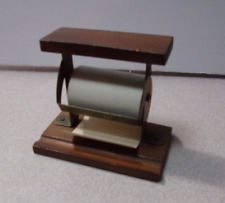 Vintage Mini Countertop Desktop Wooden Receipt Paper Roll Note Holder Tear Strip picture
