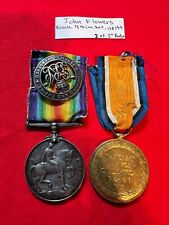 John Flowers' WWI Medal Pair 75th Battalion Mississauga Canadian CEF BWM VM WW1 picture