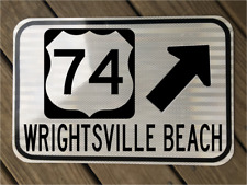 WRIGHTSVILLE BEACH NC road sign US Hwy 74 - 12