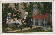 George Mary Washington Tea Litho Postcard Vtg 1932 Scott 705 Stamp 1c Unposted picture