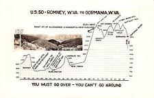 WV US 50 Romney to Gormania Mountain Elevation Graph Map RPPC Postcard 4973 picture