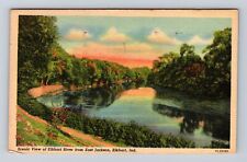 Elkhart IN-Indiana, Scenic View Elkhart River, Antique Vintage c1950 Postcard picture