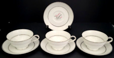 Noritake China Crest  5421 Pattern Footed Cup and Saucer 7 Pc. Set for 3 Japan picture