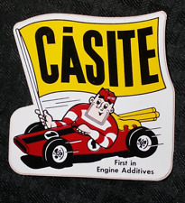 1960s Vintage gas and oil advertising Casite Sticker with Race Car picture