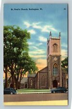 Burlington VT-Vermont, St. Paul's Church, Exterior, Vintage Postcard picture