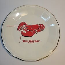 Bar Harbor Maine Decorative Plate With Lobster and Gold Trim picture